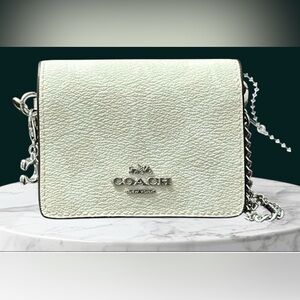 NEW Coach Mini Wallet On A Chain In Signature Canvas